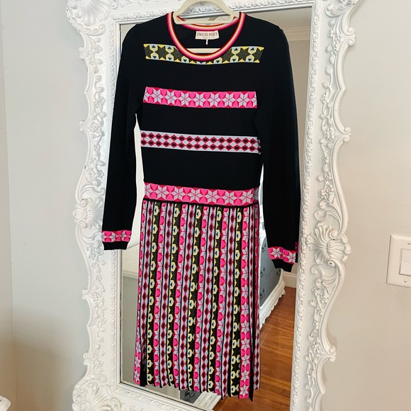 AUTHENTIC EMILIO PUCCI RARE Knit Pleated Logo Dress - Picture 8 of 15
